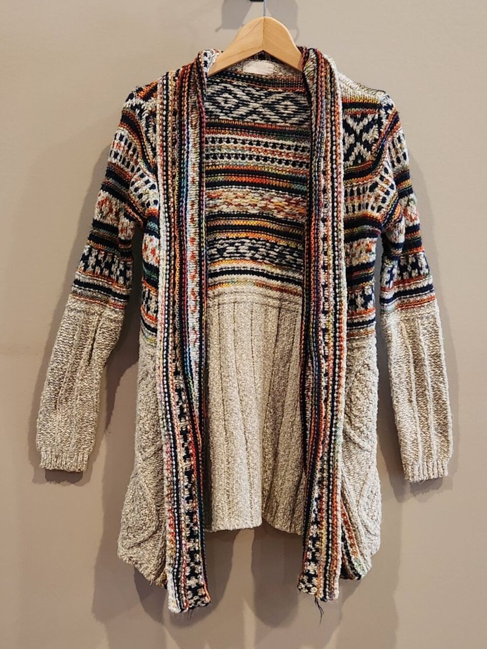 Altar’d State Fair Isle Knit Cardigan Sweater Size Small Boho